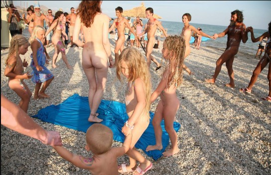 Nudists dancing