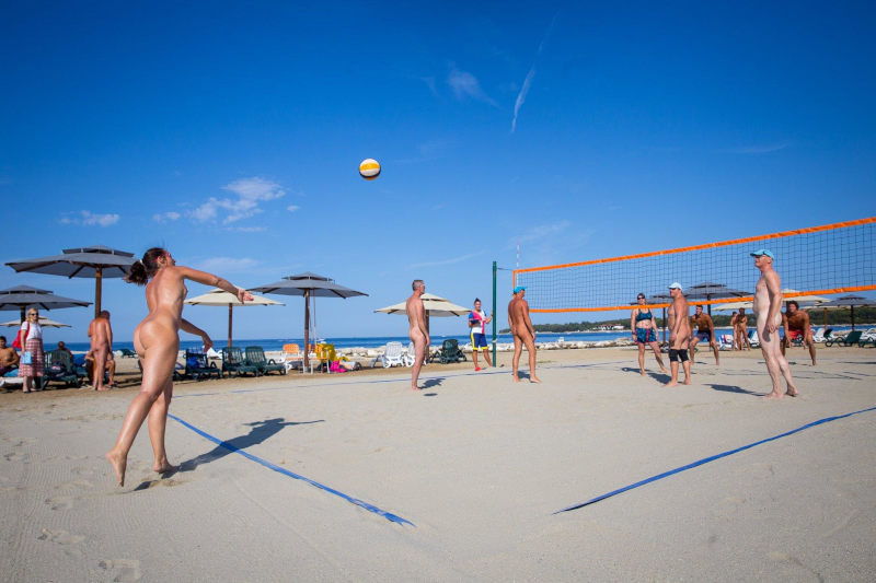 People playing volleyball