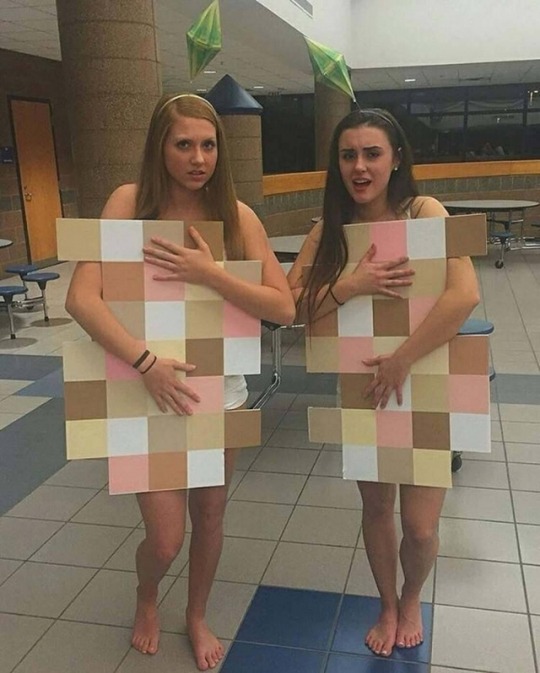 Pixelised nudists!