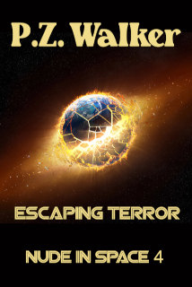 Cover for Nude in Space 4, showing an exploding planet in space