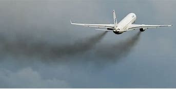 Polluting airplane