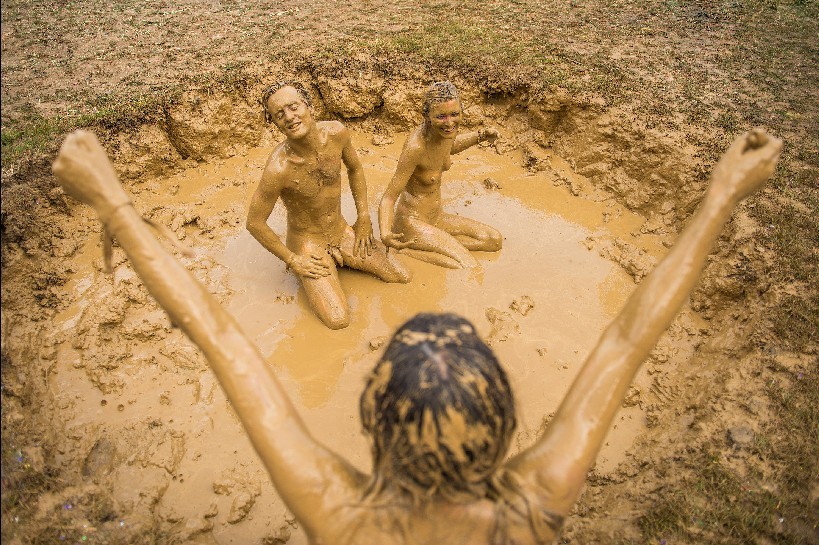 Sunday Nudist - mud play