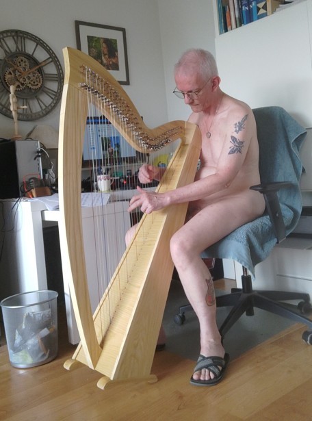 Nude Harp player