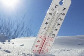 Thermometer in snow