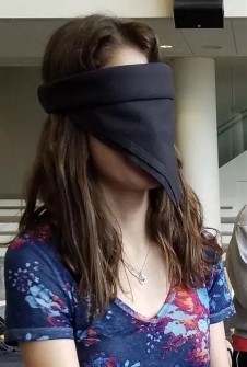 Person with a blindfold
