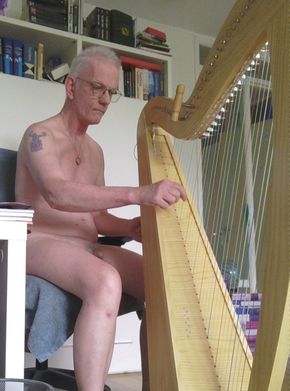 PZ Walker tuning a harp