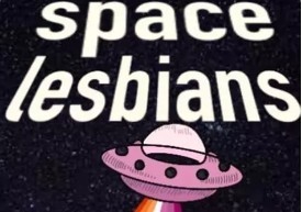 Logo of the film "Space Lesbians"