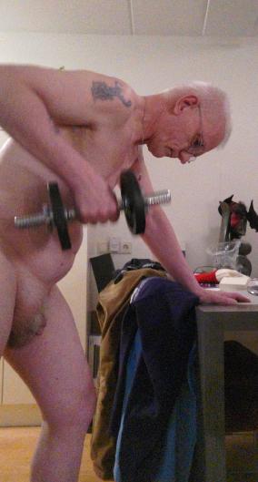 Lifting a dumbbell up and down