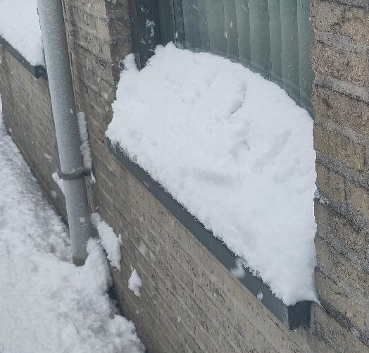 Snow on my gallery in front of the house