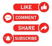 Image with the text "like, comment, share" in social media style