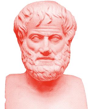 Bust of Aristotle, the famous philosopher