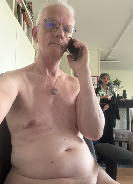 Me, nude, at work, on the phone with a customer who doesn't know I'm nude. And it doesn't matter.