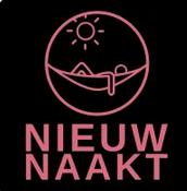 Logo of the Nieuw Naakt podcast. NieuwNaakt means New Nude.
