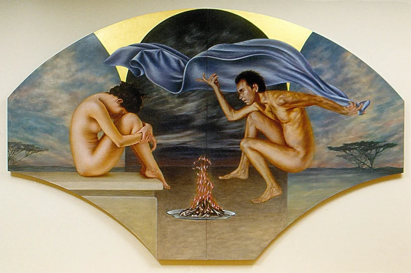 A man and a woman in an artful composition