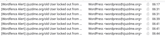 Sample of lock-out mails I got in half an hour