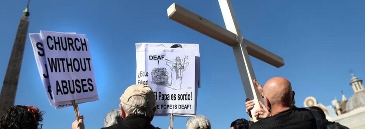 Protesters against child abuse in church