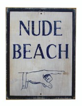 nude beach sign