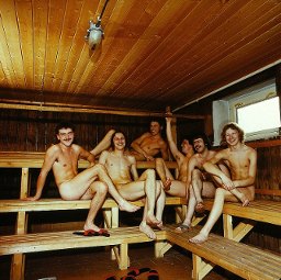 naked in the sauna