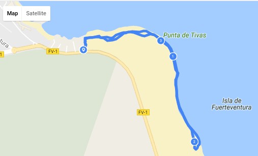 Beach map with walk outline