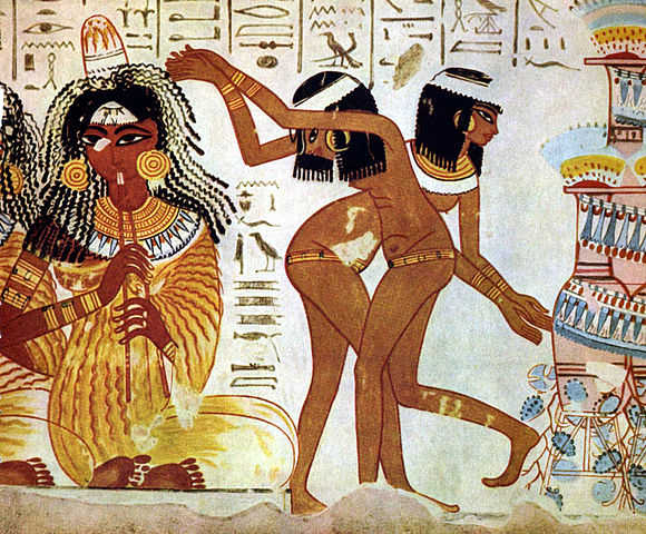 Musicians and dancers on fresco at Tomb of Nebamun